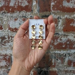 NWT Trendy Gold Coin Dangle Earrings